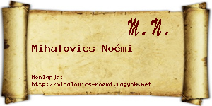 Mihalovics Noémi névjegykártya