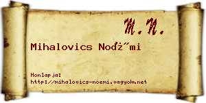 Mihalovics Noémi névjegykártya